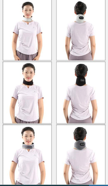 Black Heated Vibrating Neck Wrap Usb Powered Massager For Soothing Pain Relief With 3 & Vibration Modes Massagers