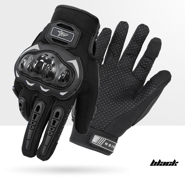 Size M Black Protective Motorcycle Riding Hard Knuckle Armour & Touchscreen Fingertips Gloves