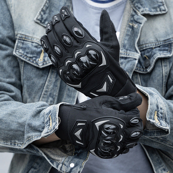 Size M Red And Black Protective Motorcycle Riding Hard Knuckle Armour & Touchscreen Fingertips Gloves