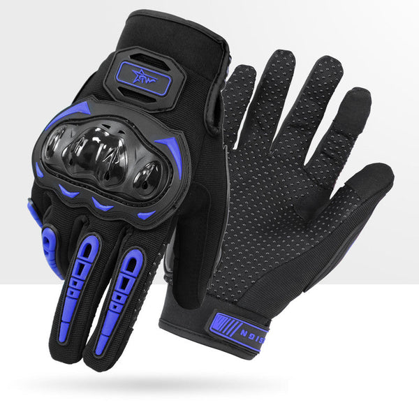 Size L Purple And Black Protective Motorcycle Riding Hard Knuckle Armour & Touchscreen Fingertips Gloves