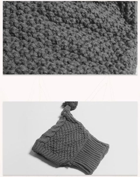 Size Grey Whimsical Knit Dog Hat With Pom Cozy Winter Pet Beanie & Snood Dog Clothing & Shoes