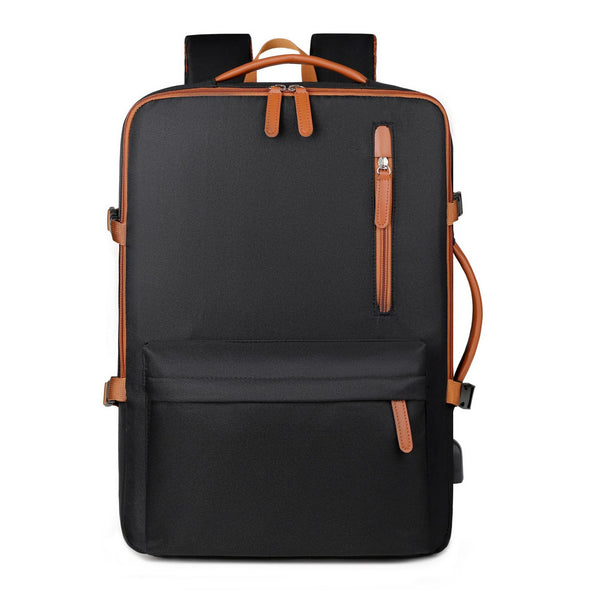 Black Expandable Laptop Backpack With Usb Port Stylish Travel & Business Daypack Laptop Cases & Bags