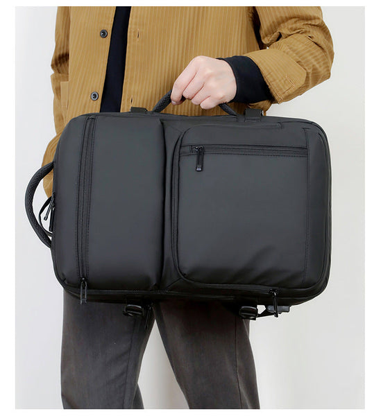 Black Expandable Business Travel Backpack With Usb Charging Port Water Resistant Laptop Bag For Commuting & Carry On Laptop Cases & Bags