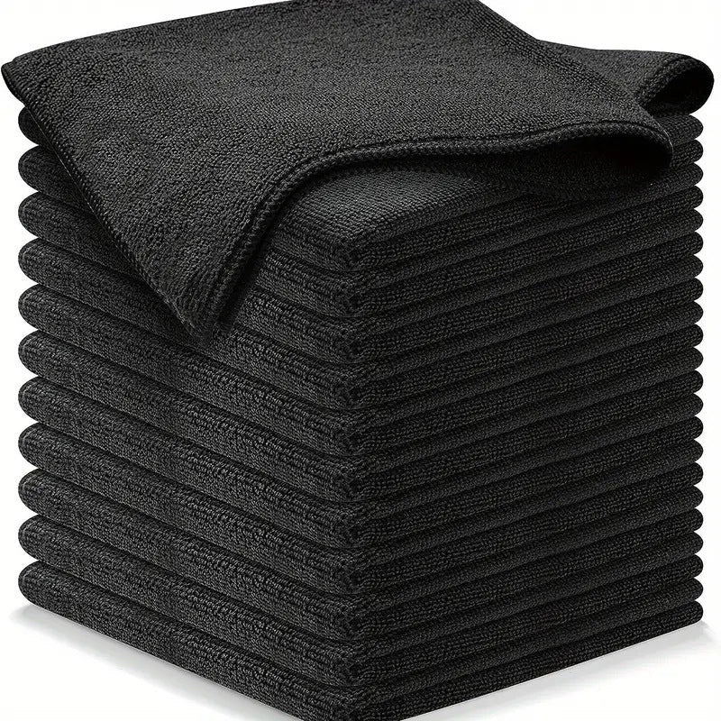Black Premium All Purpose Microfiber Cleaning Cloths (20 Pack) Ultra Absorbent Grey Towels For Car Kitchen & Home Cleaning Towels & Cloths