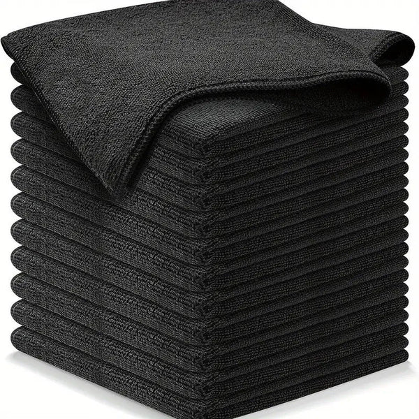 Black Premium All Purpose Microfiber Cleaning Cloths (20 Pack) Ultra Absorbent Grey Towels For Car Kitchen & Home Cleaning Towels & Cloths