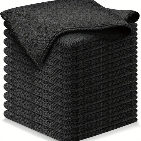 Black Premium All Purpose Microfiber Cleaning Cloths (20 Pack) Ultra Absorbent Grey Towels For Car Kitchen & Home Cleaning Towels & Cloths