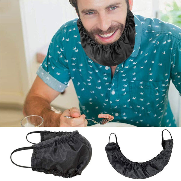 5 Pcs Black Men's Reusable Beard Guard Bib Protective Cover For Eating And Sleeping Bonnet Apron Bowls