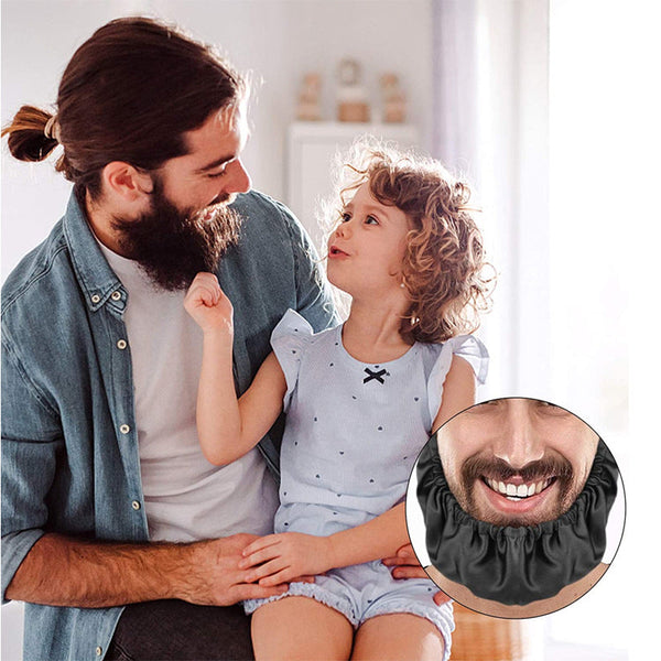 5 Pcs Black Men's Reusable Beard Guard Bib Protective Cover For Eating And Sleeping Bonnet Apron Bowls