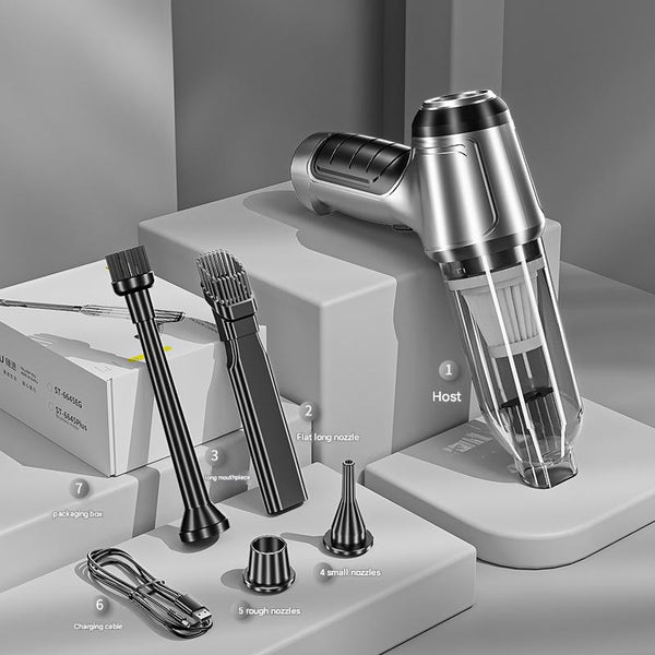 Black And Grey Powerful 3 In 1 Cordless Handheld Vacuum Cleaner 12000Pa Suction & Air Duster Blower For Car Home Office Vacuum Cleaners