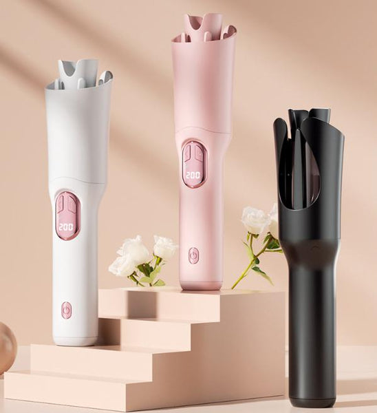 White Portable Cordless Hair Curler Usb C Rechargeable Automatic Hair Waver With Ceramic Barrel & Anti Scald Design Rollers & Curlers