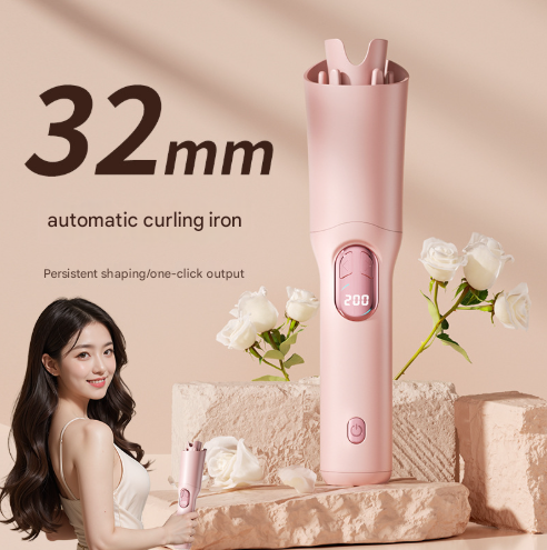 White Portable Cordless Hair Curler Usb C Rechargeable Automatic Hair Waver With Ceramic Barrel & Anti Scald Design Rollers & Curlers