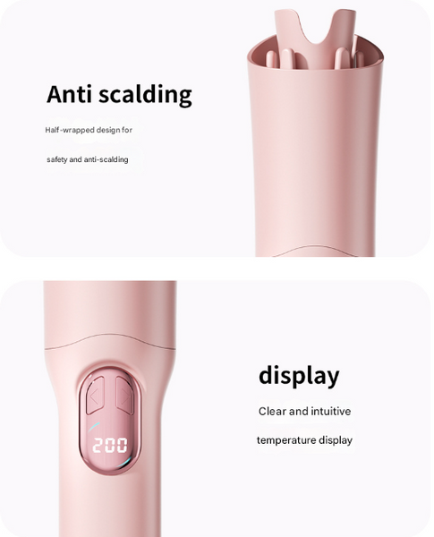 White Portable Cordless Hair Curler Usb C Rechargeable Automatic Hair Waver With Ceramic Barrel & Anti Scald Design Rollers & Curlers