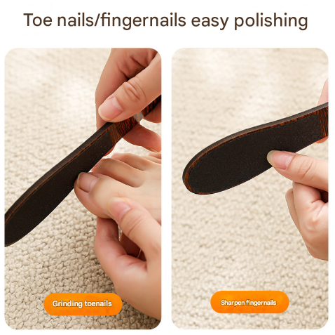 Brown Professional Pedicure Foot File 10 Pack Double Sided Callus Remover With Wooden Handle Electric Files & Tools