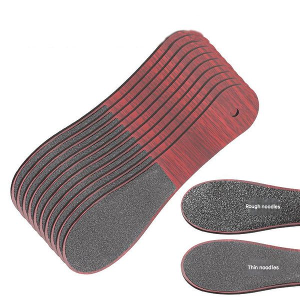 Reddish Brown Professional Pedicure Foot File 10 Pack Double Sided Callus Remover With Wooden Handle Electric Files & Tools