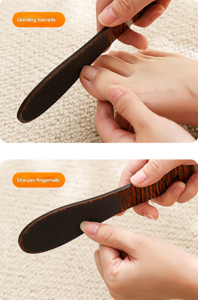 Reddish Brown Professional Pedicure Foot File 10 Pack Double Sided Callus Remover With Wooden Handle Electric Files & Tools