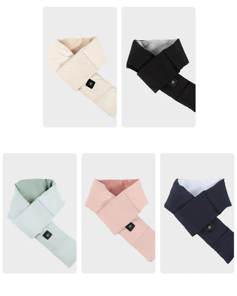 Dark Blue Usb Electric Heated Scarf Portable Puffer Neck Warmer With 3 Level Control For Winter Scarves & Wraps