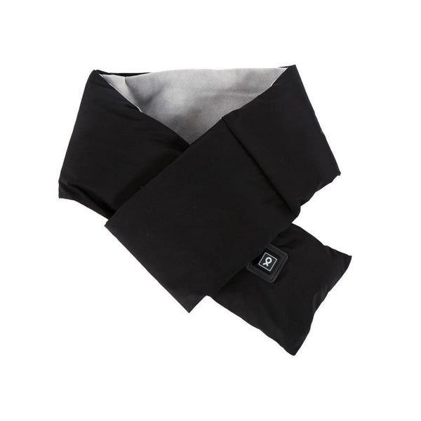 Black Usb Electric Heated Scarf Portable Puffer Neck Warmer With 3 Level Control For Winter Scarves & Wraps