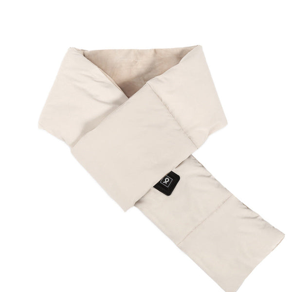 Beige Usb Electric Heated Scarf Portable Puffer Neck Warmer With 3 Level Control For Winter Scarves & Wraps