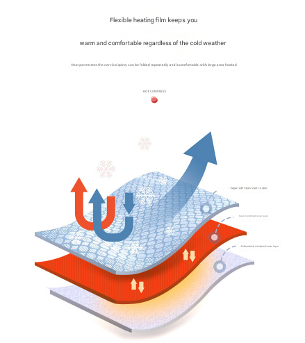 Beige Usb Electric Heated Scarf Portable Puffer Neck Warmer With 3 Level Control For Winter Scarves & Wraps