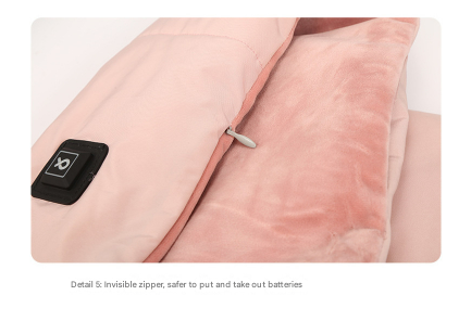 Pink Usb Electric Heated Scarf Portable Puffer Neck Warmer With 3 Level Heat Control For Winter Scarves & Wraps