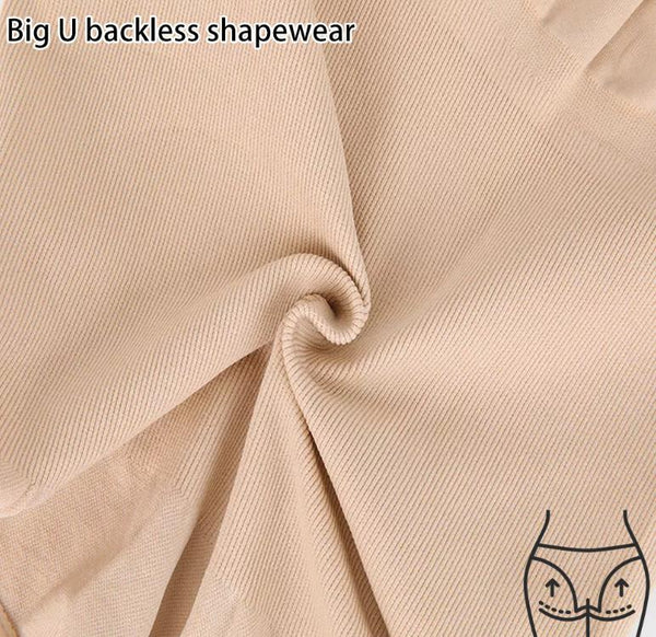 2 Pcs Size Xl Skin Color Seamless Backless Bodysuit Deep U Plunge Tummy Control Thong Shaper Shapewear