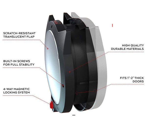 Black 4 Way Locking Cat Flap Door Pet Entry Portal For Interior Doors Walls & Cabinets Doors & Flaps