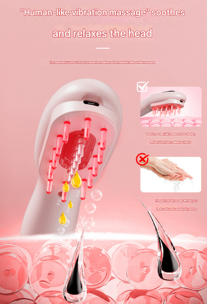 White Rechargeable Electric Scalp Massager With Red & Blue Light Therapy Hair Oil Serum Applicator Comb(Not Containing Essential Oils) Massagers