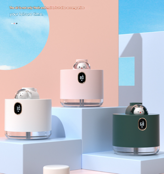 Pink Adorable Space Capsule Humidifier Portable Usb Cool Mist Maker With Led Display & Ambient Night Light Humidifiers