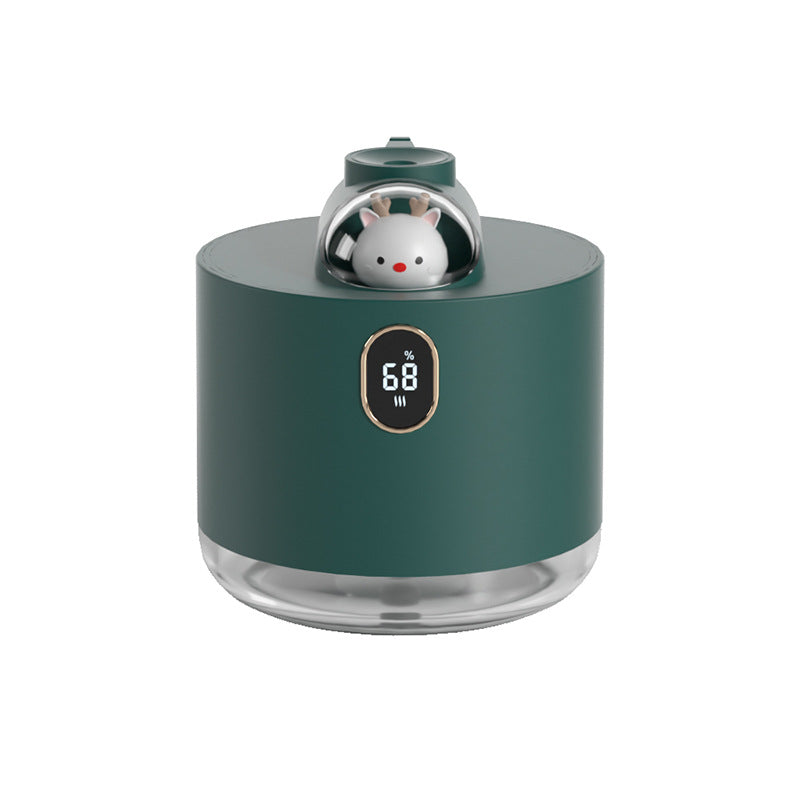 Green Adorable Space Capsule Humidifier Portable Usb Cool Mist Maker With Led Display & Ambient Night Light Humidifiers