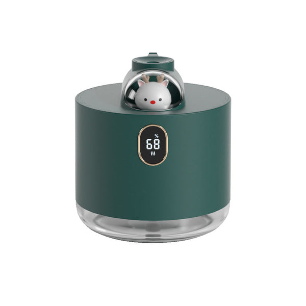 Green Adorable Space Capsule Humidifier Portable Usb Cool Mist Maker With Led Display & Ambient Night Light Humidifiers