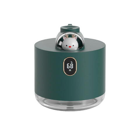 Green Adorable Space Capsule Humidifier Portable Usb Cool Mist Maker With Led Display & Ambient Night Light Humidifiers