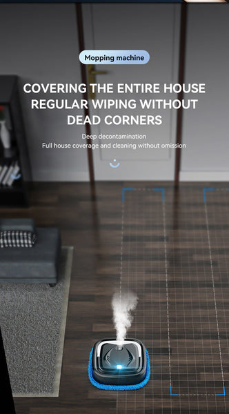 White Smart Robotic Floor Mop With Humidifier Spray Ultra Slim Automatic Wet & Dry Cleaner Mops Brooms & Scrubbers