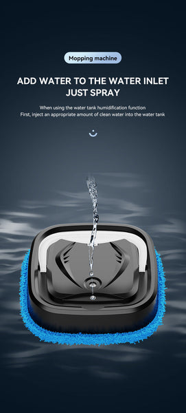 White Smart Robotic Floor Mop With Humidifier Spray Ultra Slim Automatic Wet & Dry Cleaner Mops Brooms & Scrubbers