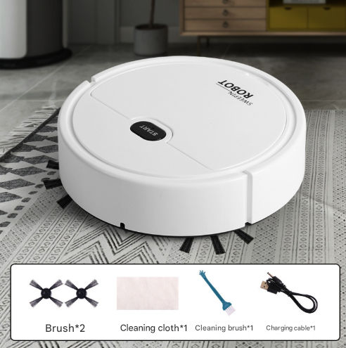White 3 In 1 Smart Robot Vacuum Cleaner Automatic Sweeping Mopping & Suction For Hard Floors & Pet Hair Vacuum Cleaners