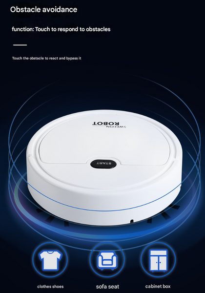 White 3 In 1 Smart Robot Vacuum Cleaner Automatic Sweeping Mopping & Suction For Hard Floors & Pet Hair Vacuum Cleaners