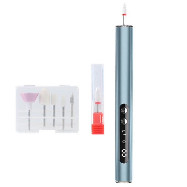 Blue Rechargeable Electric Nail Drill Pen With Uv Curing Lamp Professional All In One Manicure Pedicure Kit For Polishing & Gel Removal Nail Dryers &