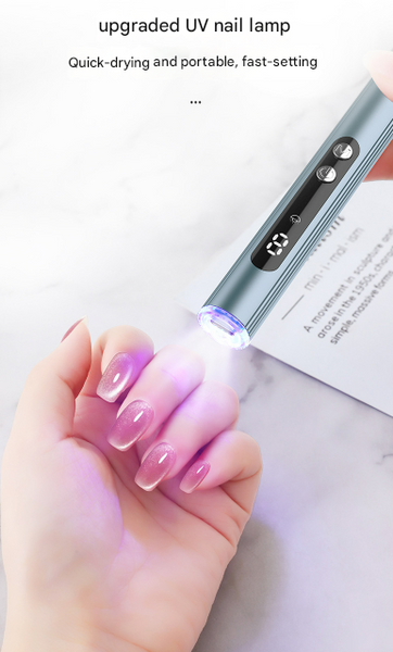 Blue Rechargeable Electric Nail Drill Pen With Uv Curing Lamp Professional All In One Manicure Pedicure Kit For Polishing & Gel Removal Nail Dryers &
