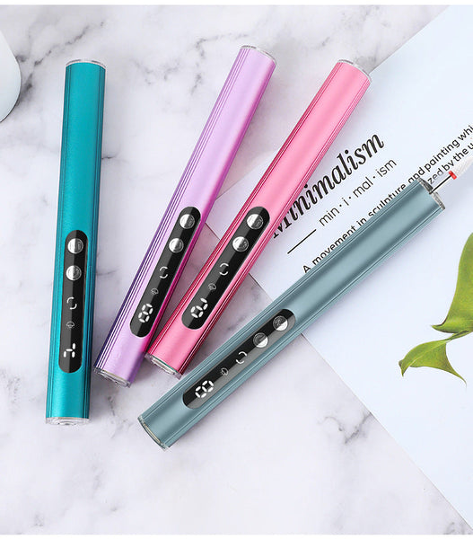 Blue Rechargeable Electric Nail Drill Pen With Uv Curing Lamp Professional All In One Manicure Pedicure Kit For Polishing & Gel Removal Nail Dryers &