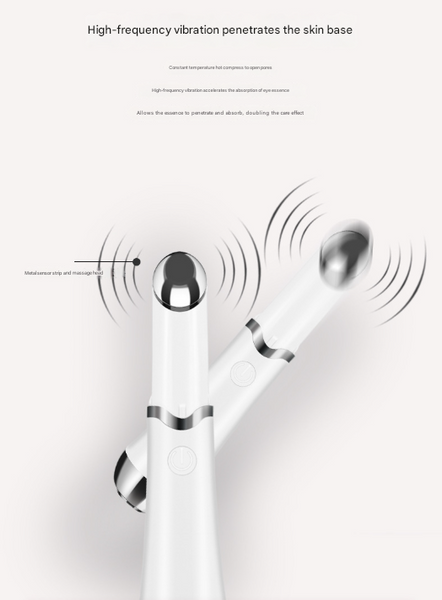 White Sonic Eye & Lip Massager With Red Blue Light Therapy Heated Vibrating Wand For Puffiness And Wrinkles Massagers