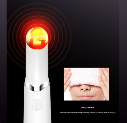 White Sonic Eye & Lip Massager With Red Blue Light Therapy Heated Vibrating Wand For Puffiness And Wrinkles Massagers