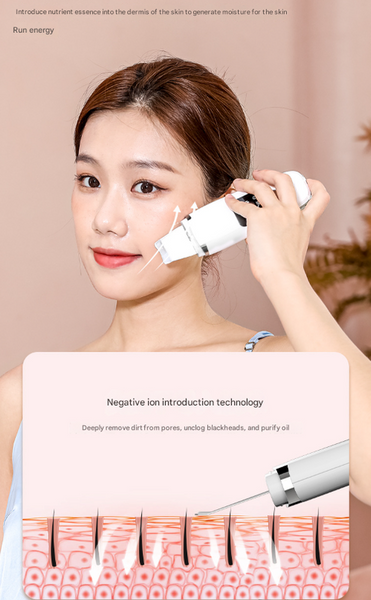White Professional 4 In 1 Ultrasonic Skin Scrubber Deep Pore Cleanser Blackhead Remover & Ems Facial Lifting Tool Facial Cleansing Devices