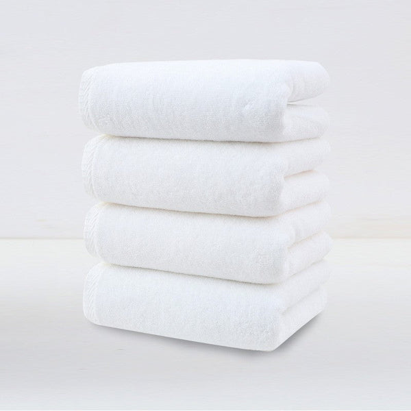 White Plush Cotton Hand Towel Set (4 Pack) Ultra Soft, Absorbent & Quick Drying Face Towels For Bathroom Towels & Washcloths