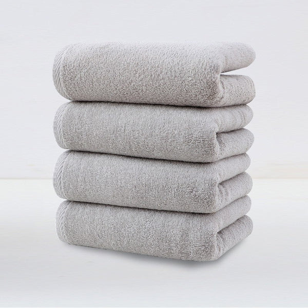 Light Grey Plush Cotton Hand Towel Set (4 Pack) Ultra Soft Absorbent & Quick Drying Face Towels For Bathroom Towels & Washcloths