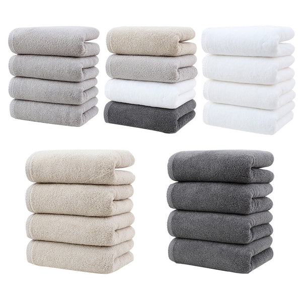 Light Grey Plush Cotton Hand Towel Set (4 Pack) Ultra Soft Absorbent & Quick Drying Face Towels For Bathroom Towels & Washcloths