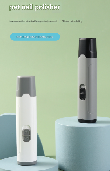 White Quiet Electric Pet Nail Grinder With Led Light 2 Speed Usb C Rechargeable Trimmer For Dogs & Cats Grooming Dog Grooming