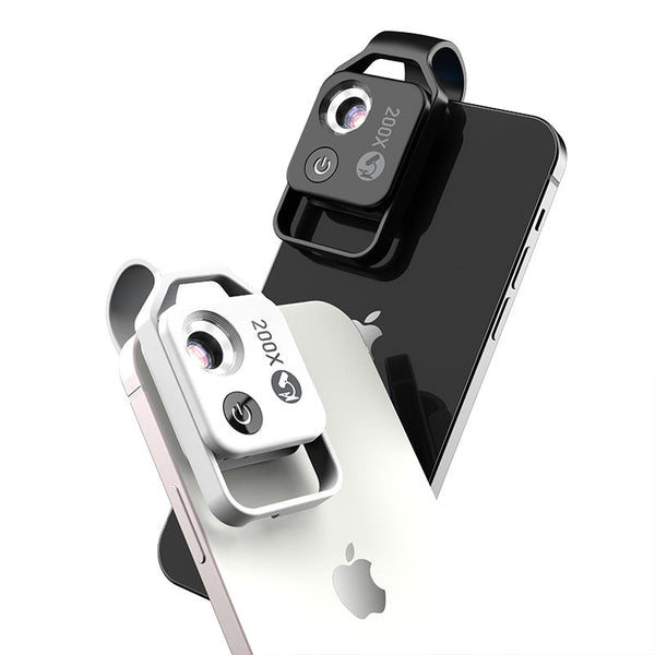 Black 200X Clip On Microscope Lens For Smartphone Hd Pocket Magnifier With Cpl Filter And Led Light(Excluding Mobile Phones) Other Mobile Accessories