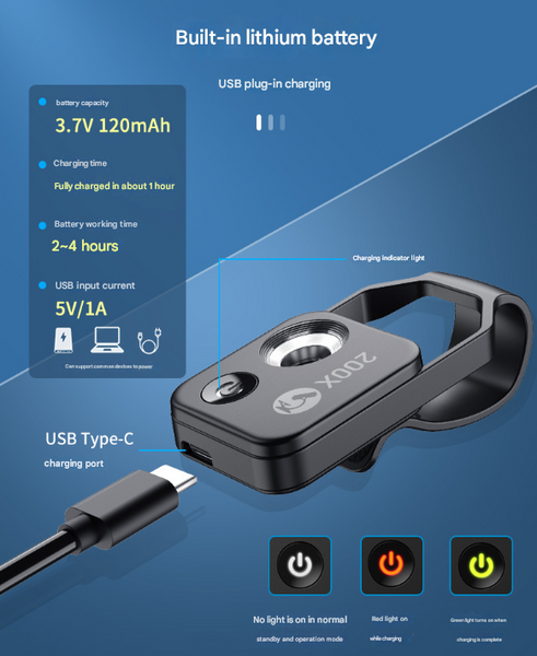 Black 200X Clip On Microscope Lens For Smartphone Hd Pocket Magnifier With Cpl Filter And Led Light(Excluding Mobile Phones) Other Mobile Accessories