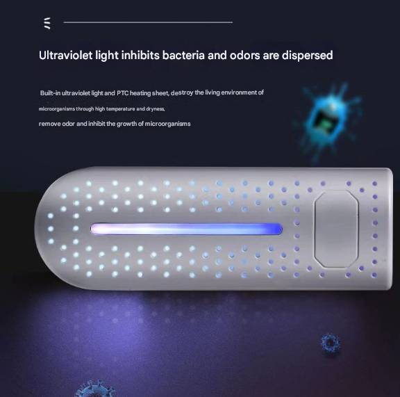 White Portable Usb Shoe Dryer & Deodorizer Constant Temperature Electric Boot Warmer With Uv Sanitizer Shoe Dryers