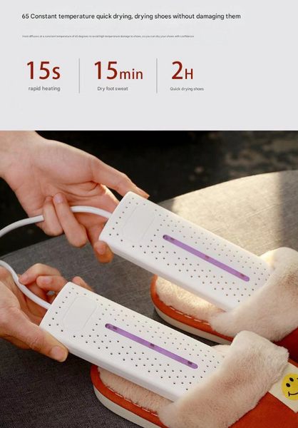 White Portable Usb Shoe Dryer & Deodorizer Constant Temperature Electric Boot Warmer With Uv Sanitizer Shoe Dryers