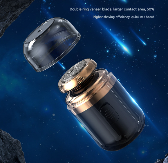 Black Mini Electric Shaver For Men Usb Fast Charge Travel Razor With Washable Head & Nose Trimmer Attachment Men's Shavers